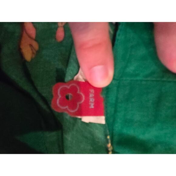 FARM Rio Women's Floral Green Maxi Skirt with Slit M Boho Resort - Picture 7 of 9